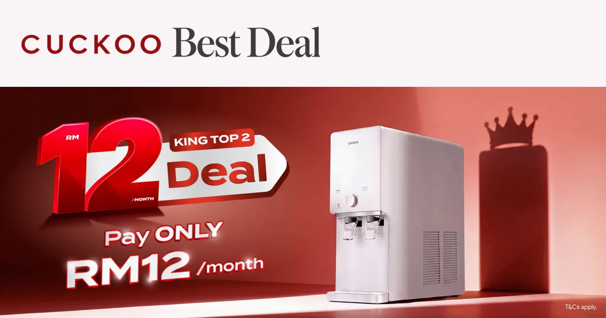 CUCKOO Best Deal — King Top 2 RM12 sebulan