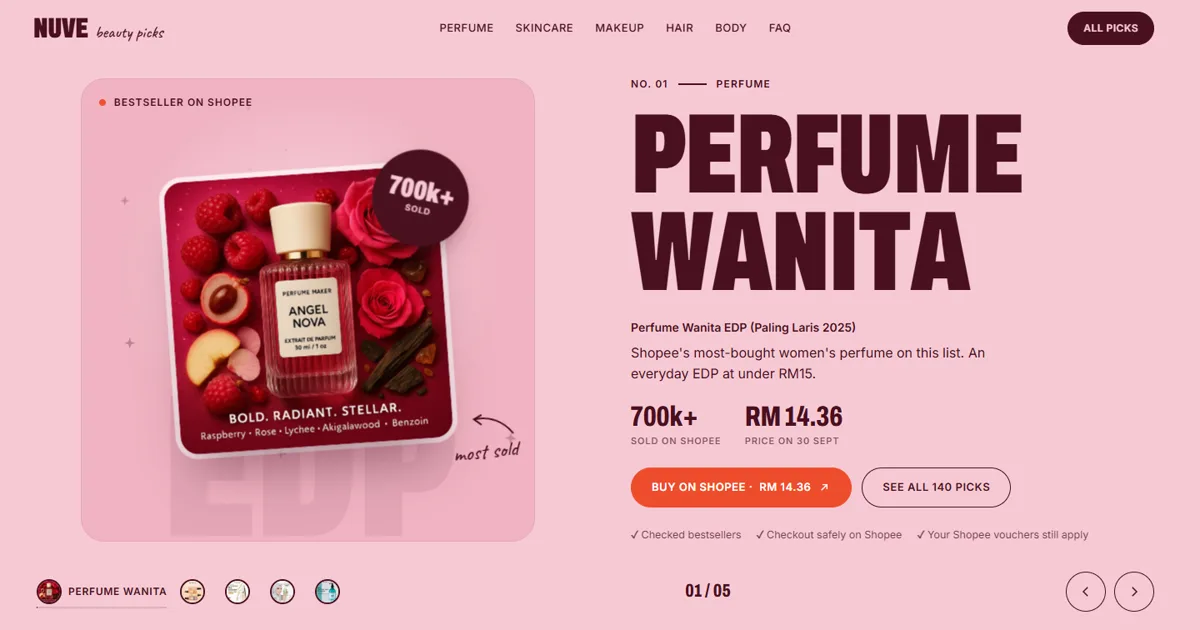 NUVE beauty picks — produk kecantikan terlaris di Shopee