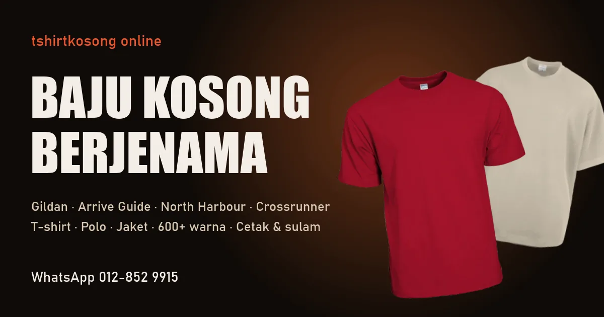 Tshirt Kosong Online — baju kosong berjenama Gildan, Arrive Guide, North Harbour, Crossrunner